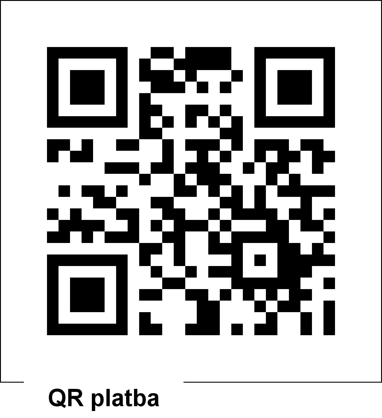 číslo účtu QR kód